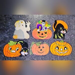 Lot 6 Vintage Cardboard Classroom School Art Halloween PRISTINE